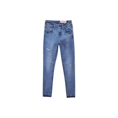 ABLE JEANS Женские Выстиранный Винтаж Индиго