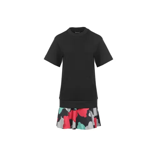 EMPORIO ARMANI Черные Женские Платья с Коротким Рукавом