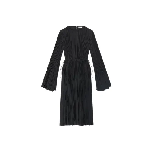 Balenciaga FW22 Длинное платье с длинными рукавами женское черное