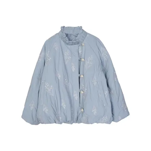 IDLE SOUL Хлопковый пуховик женский синий