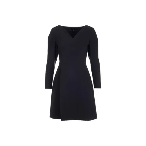 Theory Черное Женское Длинное Платье с Рукавами