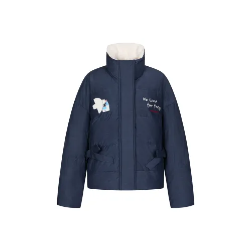 BETWEENAND Хлопковый пуховик Женские Джинсовый