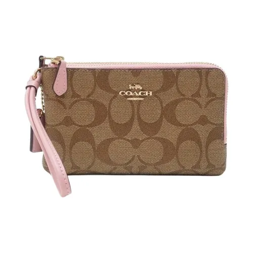 COACH PVC клатч мини женский хаки и розовый