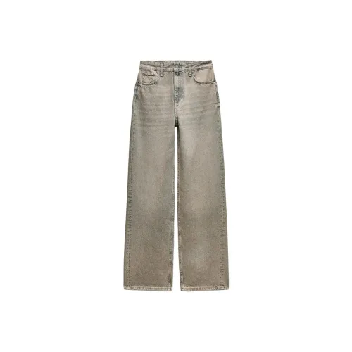 ZARA Женские джинсы песочного цвета