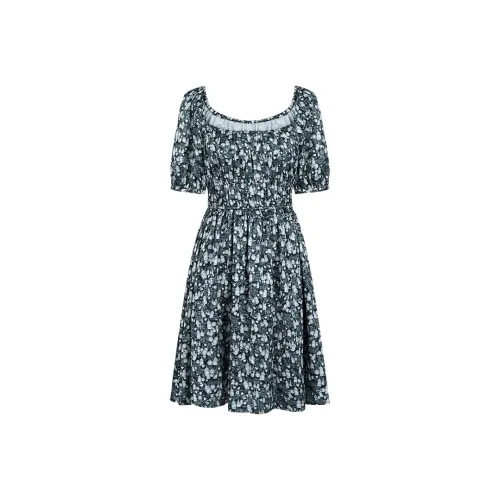 THE SEA LIFE Короткое платье с короткими рукавами женское еловый зеленый