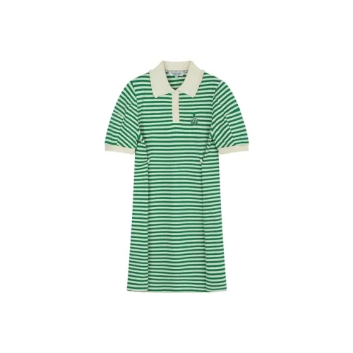 Teenie Weenie Зеленые Женские Короткие Платья с Рукавами