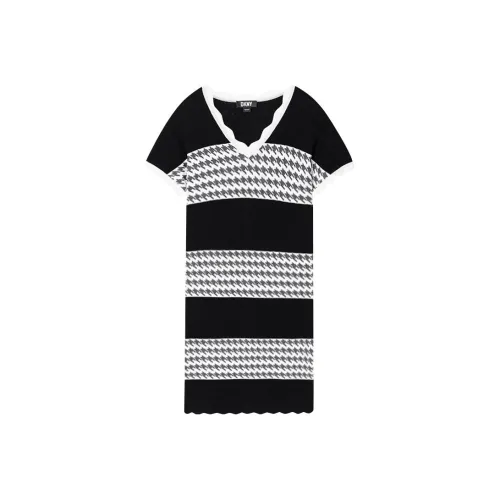 DKNY Черный и Цвет Женские Короткие Платья с Рукавами