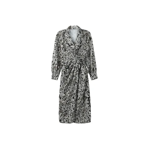 THE SEA LIFE Длинное платье с длинными рукавами женское мерцающий зеленый