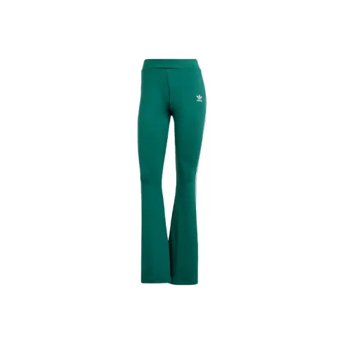 Adidas Originals Flared Leggings Вязаные Спортивные Брюки Женские Preppy Green