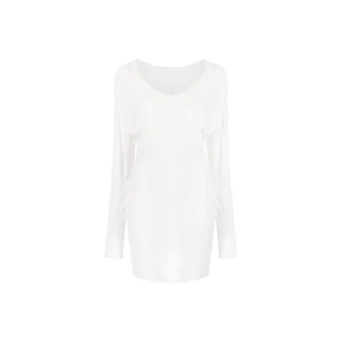 DION LEE Белое Женское Длинное Платье с Рукавами