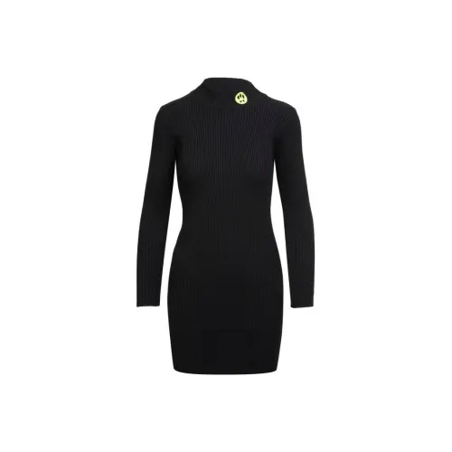 Барроу Черное Женское Длинное Платье с Рукавами