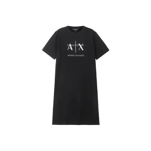 ARMANI EXCHANGEAE Короткое платье с короткими рукавами женское черное