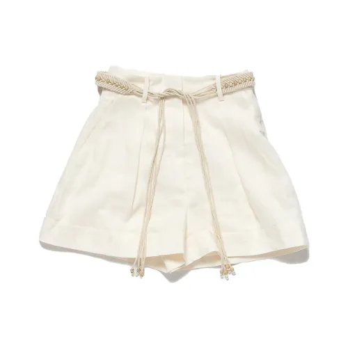 Zimmermann SS23 Повседневные шорты Женские Белые
