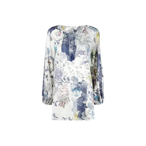 ETRO Синий Женские Длинные Платья с Рукавами