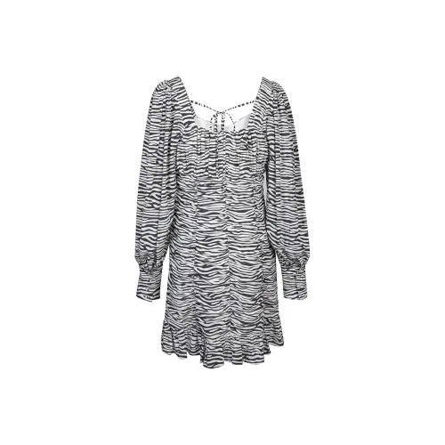 LOFT SHINE Зебровый принт Женские Длинные Платья с Рукавами