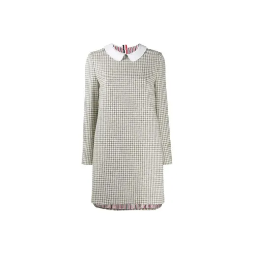 THOM BROWNE Черное Женское Длинное Платье с Рукавами