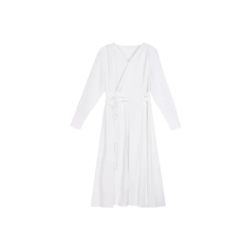 Leather Cat Нерегулярное платье белое