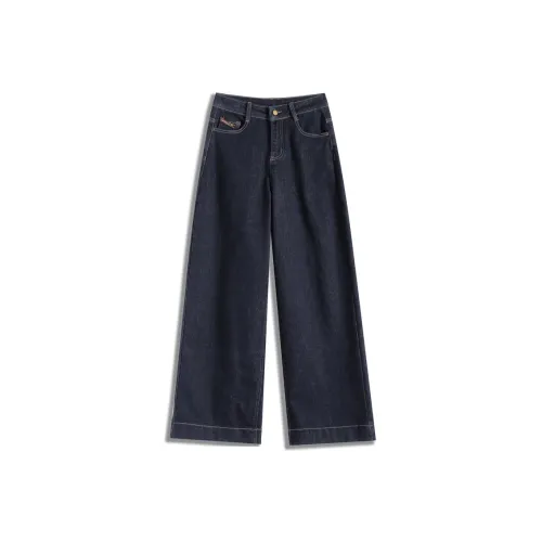 SITOL Темно-синий Тонкий флис Женские джинсы