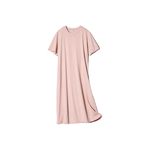 UNIQLO Короткий рукав платье женское розовый