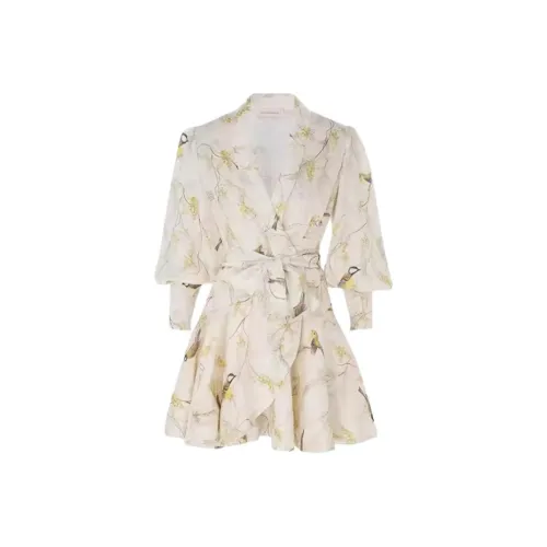 Zimmermann SS24 Длинное платье с длинными рукавами женское многоцветное