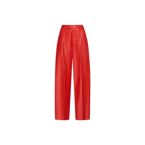 MARNI Кожаные брюки Женские Red
