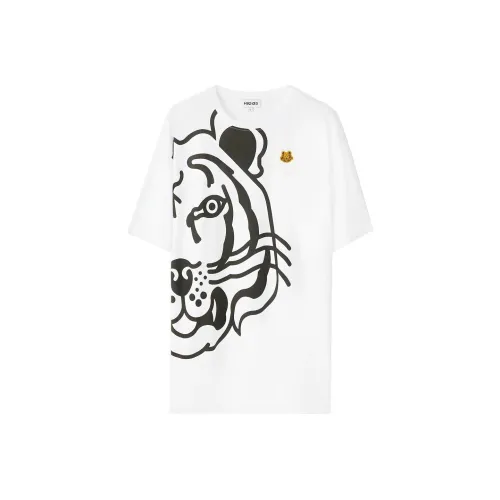 KENZO Белое Женское Короткое Платье с Рукавами