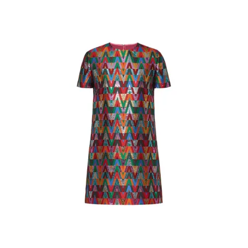 Valentino Короткий рукав Платье Женское Многоцветное