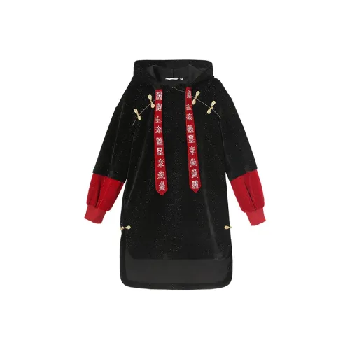 JK&JS Черное Женское Длинное Платье с Рукавами