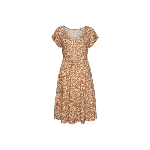 Victoria's Secret LASCANA Короткий рукав V-образный вырез Мини платье N D Короткий рукав платье Женское Желтое