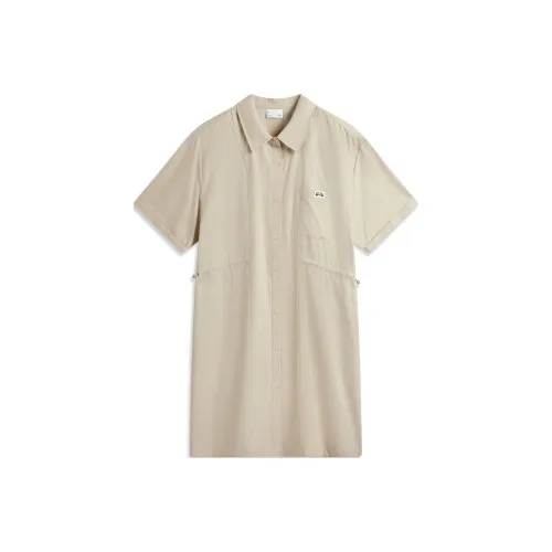 LINING Sports Life Collection Короткий рукав Платье Женское Oxford Коричневый