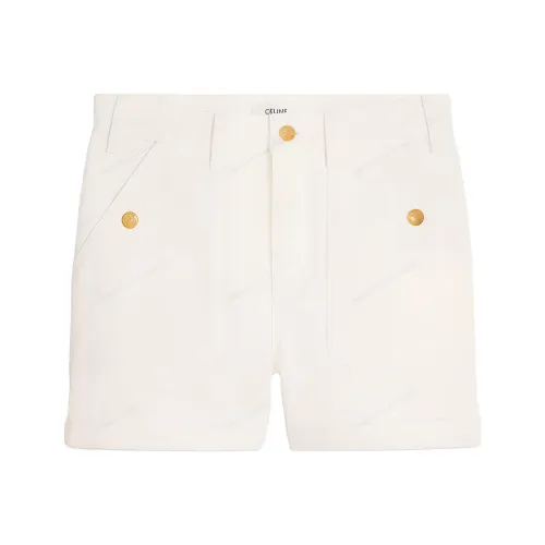 CELINE Сливочные Женские Повседневные Шорты
