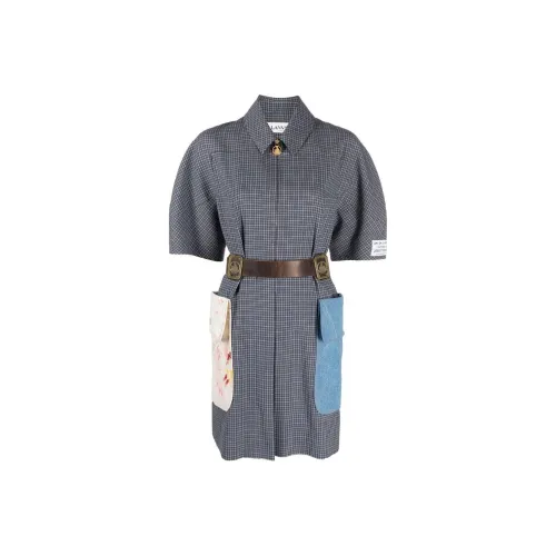 Lanvin Серый Женские Короткие Платья с Рукавами