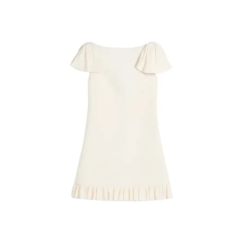 Valentino FW24 Короткое платье с короткими рукавами цвет слоновая кость женское