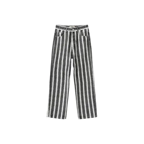 Cubic Черно-белые полосы Женские Джинсы
