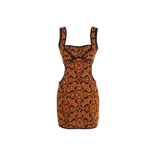 Marine Serre Апельсин Женские Платья без рукавов