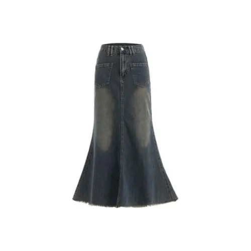 Jonas Wagell Denim Long Skirt Women's Concrete Gray