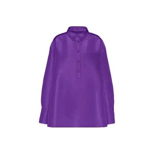 Valentino SS22 Длинное платье с длинными рукавами женское фиолетовое