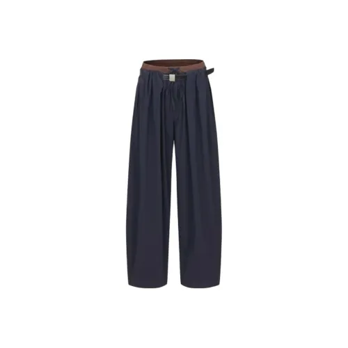 URBAN REVIVO Повседневные брюки Женские Темно-синий