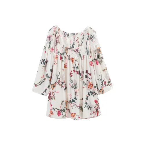 Mu Qingqing Длинное платье с длинными рукавами женское белое