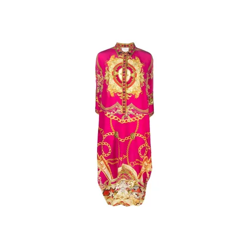 CAMILLA Длинное платье с длинными рукавами женское персиково-розовое