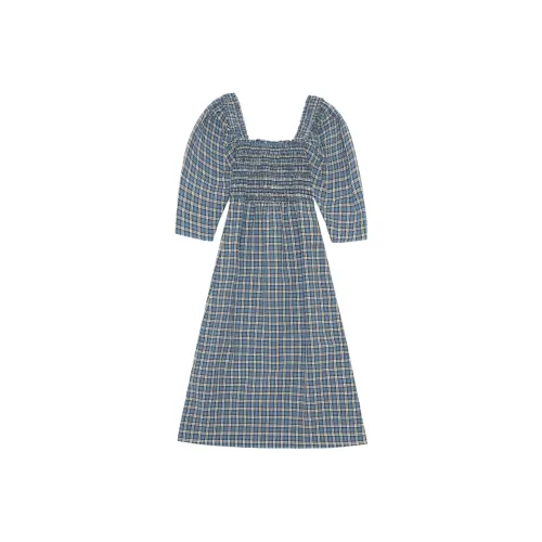 GANNI Blue Женские Длинные Рукава Платья