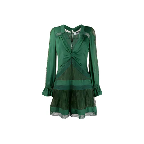 Self Портрет Зеленый Женские Длинные Платья с Рукавами