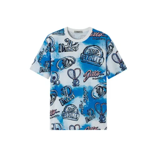 DILLO SS25 T Рубашка Мужская Натуральный Белый Фиксация Цветочный Дизайн