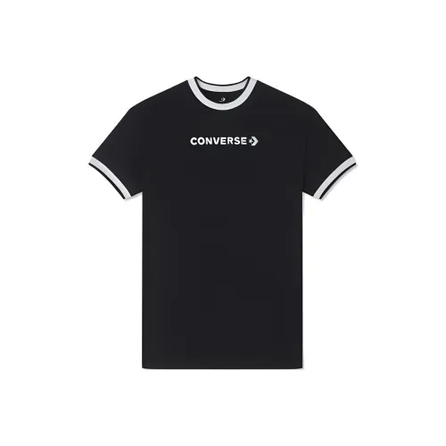 Конверс Короткий рукав Платье Женское Черное