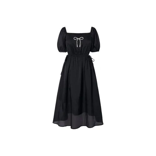 I'M ONE Black Женские Короткие Платья с Рукавами