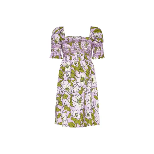 TORY BURCH Короткое платье с короткими рукавами женское розовое