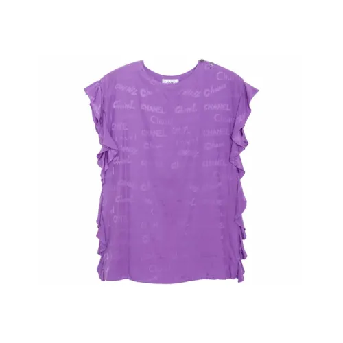 CHANEL SS22 Короткий рукав Платье Женское Фиолетовое