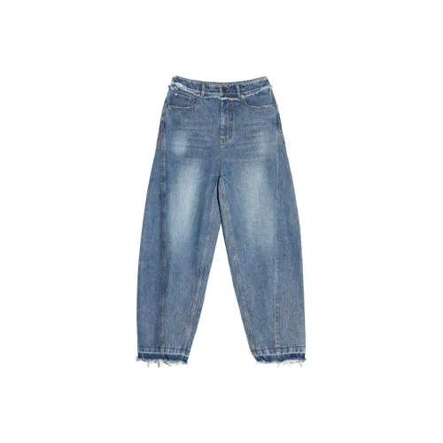 IEW.H Шаровары Джинсы Женские Джинсовый синий