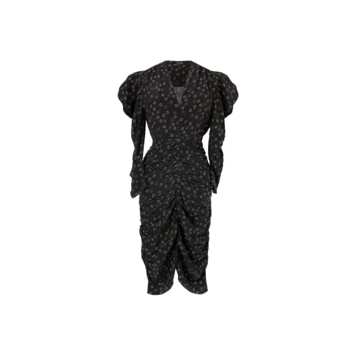 ISABEL MARANT Черное Женское Длинное Платье с Рукавами