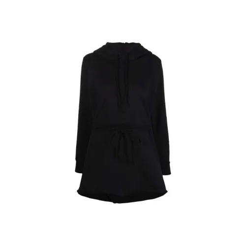 MM6 Maison Margiela Черное Женское Длинное Платье с Рукавами